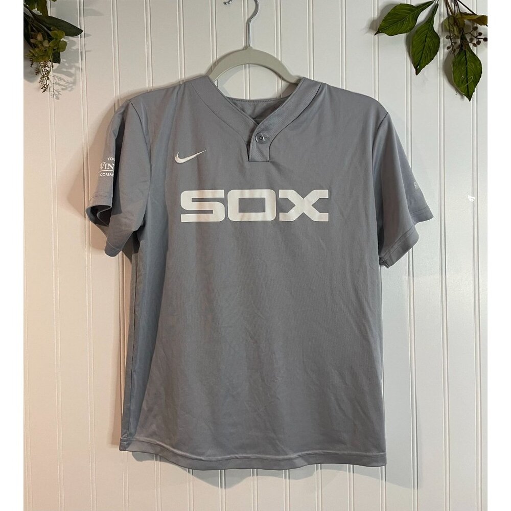 Nike Team MLB Gray SOX SOCHACKI 7 Jersey Shirt Medium M